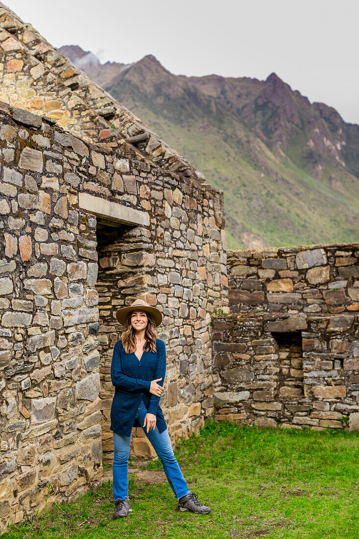 Frau in Choquequirao, Peru, Südamerika