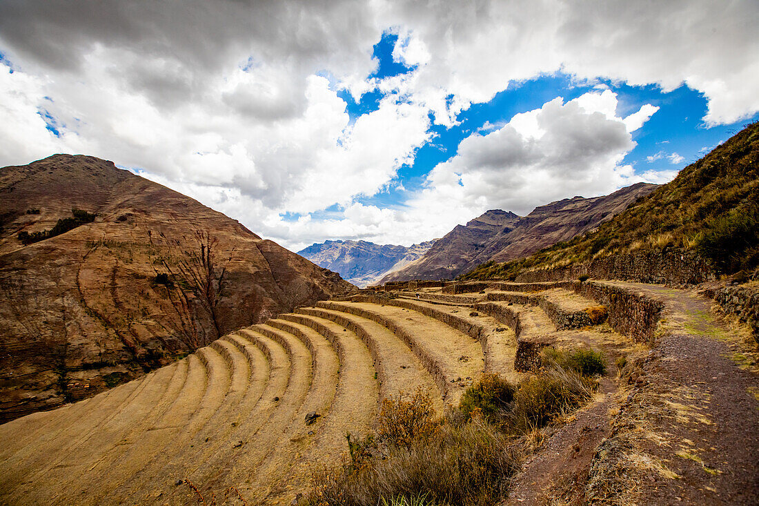 Landwirtschaftliche Terrasse von Pisaq, Heiliges Tal, Peru, Südamerika