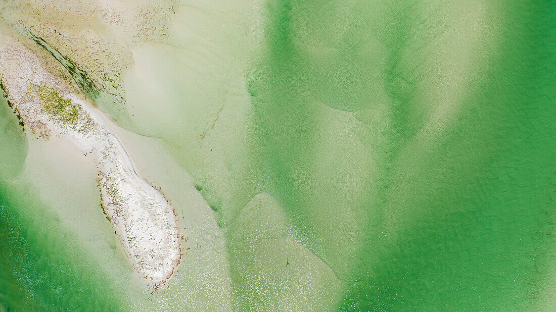 Aerial of Klein River Lagoon, Hermanus, Western Cape Province, South Africa, Africa