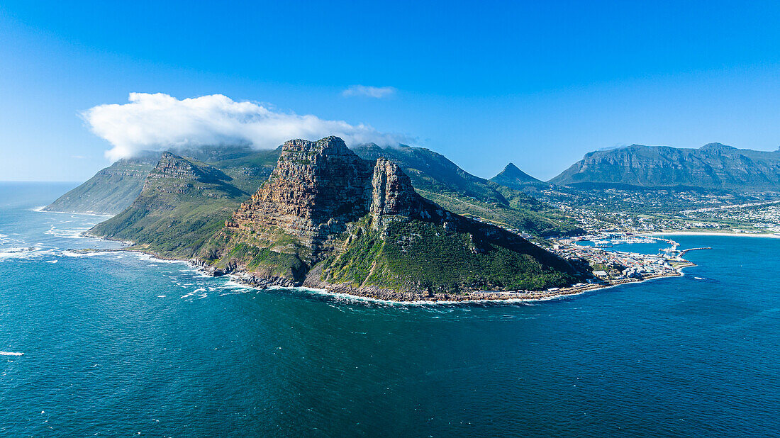 Luftaufnahme von Hout Bay, Kapstadt, Kap-Halbinsel, Südafrika, Afrika