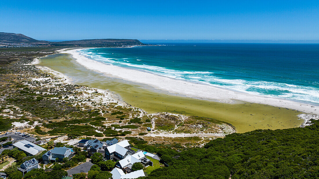 Aerial of Noordhoekstrand (Noordhoek Beach), Cape Town, Cape Peninsula, South Africa, Africa