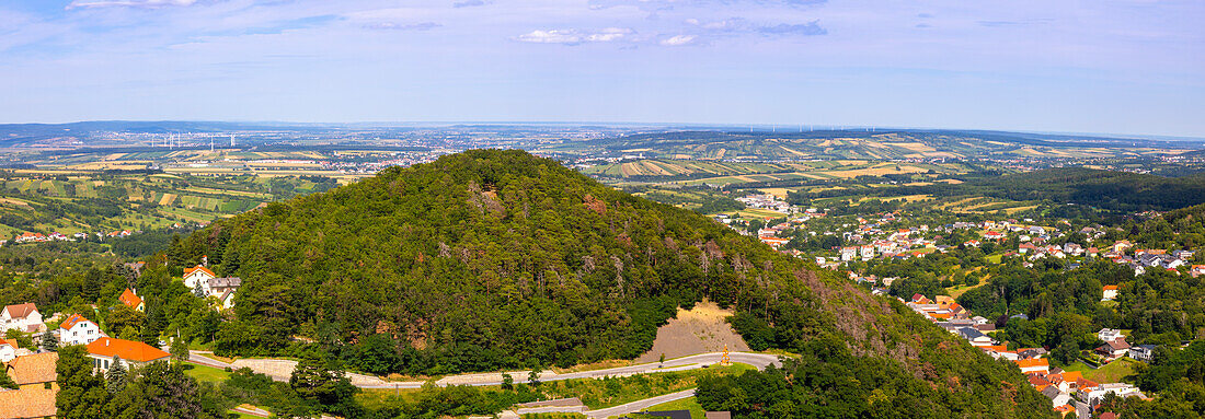 Panoramablick von der Burg Forchtenstein, Burgenland, Österreich, Europa