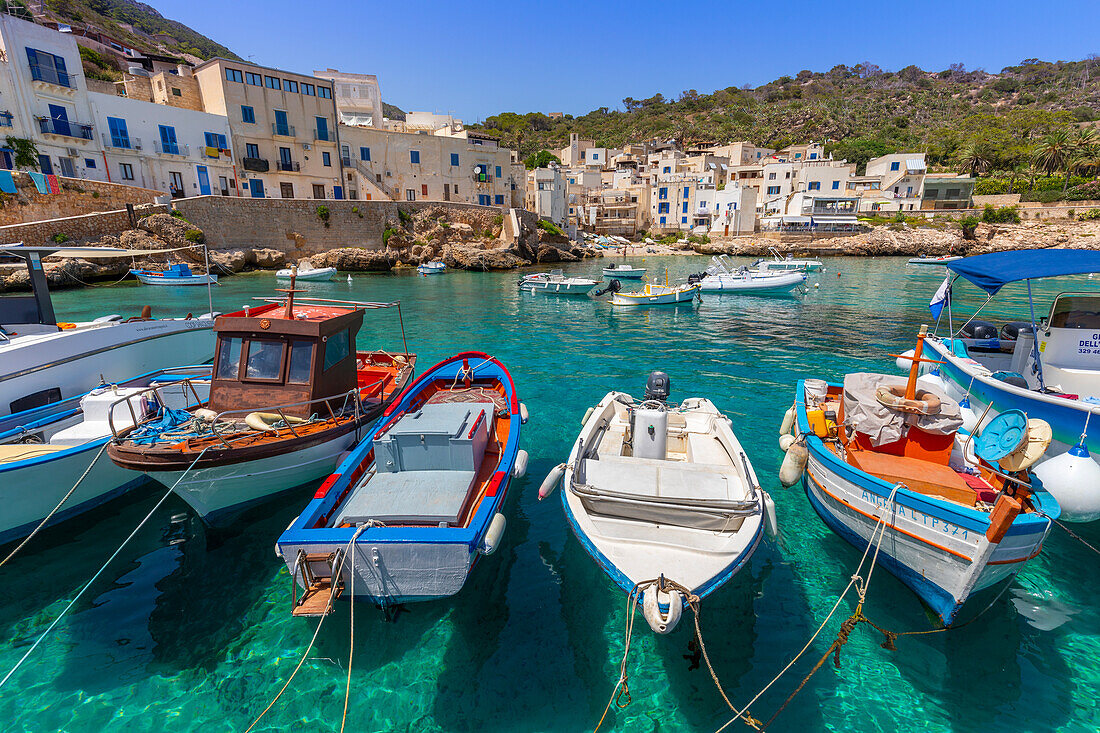 Insel Levanzo, Cala Dogana, Ägadische Inseln, Provinz Trapani, Sizilien, Italien, Mittelmeer, Europa