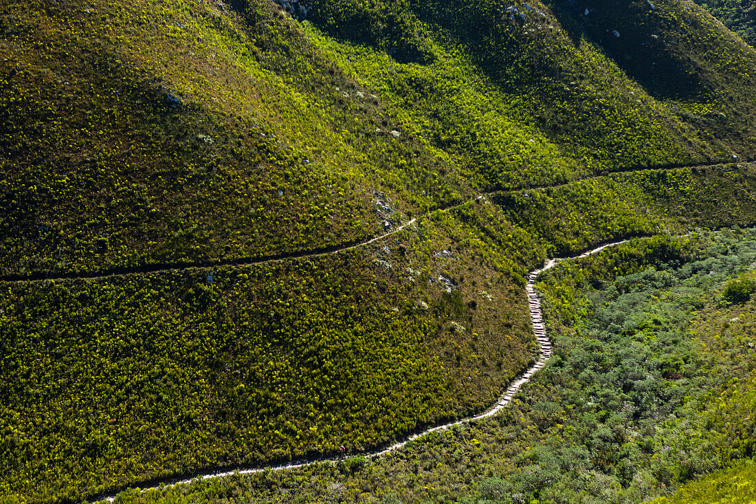 South Africa, Hermanus, Hiking trails in mountains in Fernkloof Nature Reserve