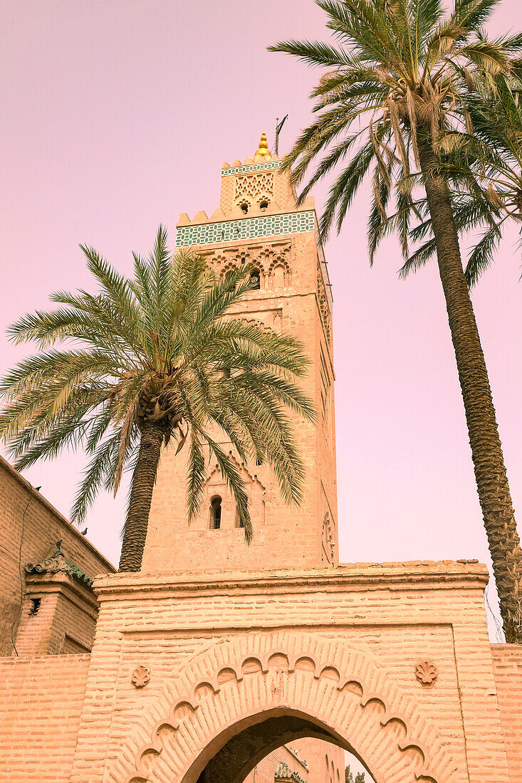 Marrakech, Marokko. Koutoubia-Moschee. Älteste Moschee in Marrakesch aus den 1100er Jahren