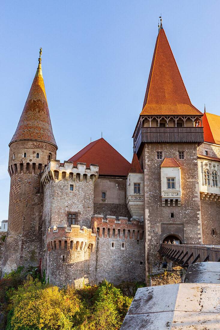 Romania, Hunedoara. Corvin Castle, Gothic-Renaissance castle, one of the largest castles in Europe.