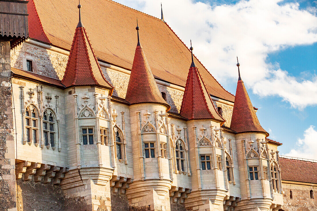 Romania, Hunedoara. Corvin Castle, Gothic-Renaissance castle, one of the largest castles in Europe.