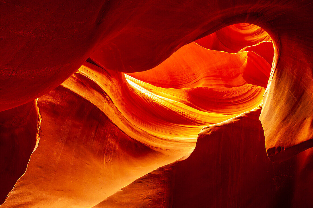 USA, Arizona, Lake Powell Navajo Tribal Park. Slot canyon in Lower Antelope Canyon.