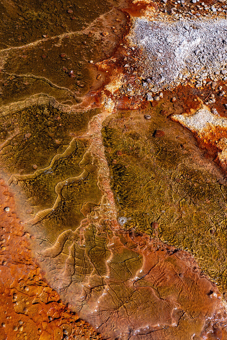 USA, Utah. Crystal Geyser, a cold water geyser, travertine geological formation, near Green River.