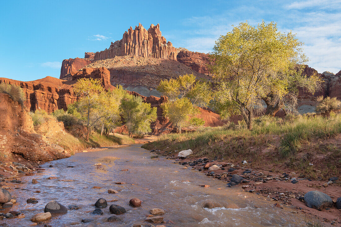 The Castle and Fremont River, Capitol Reef National Park, Utah.