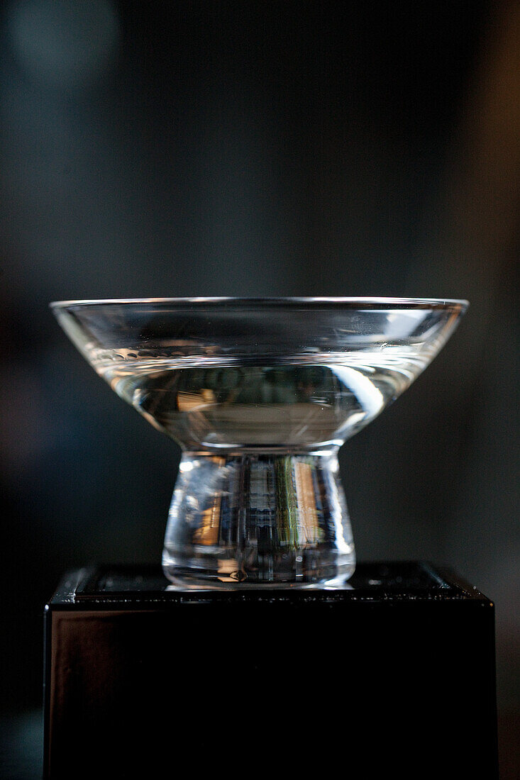 Sake, Japanese rice wine in a glass bowl