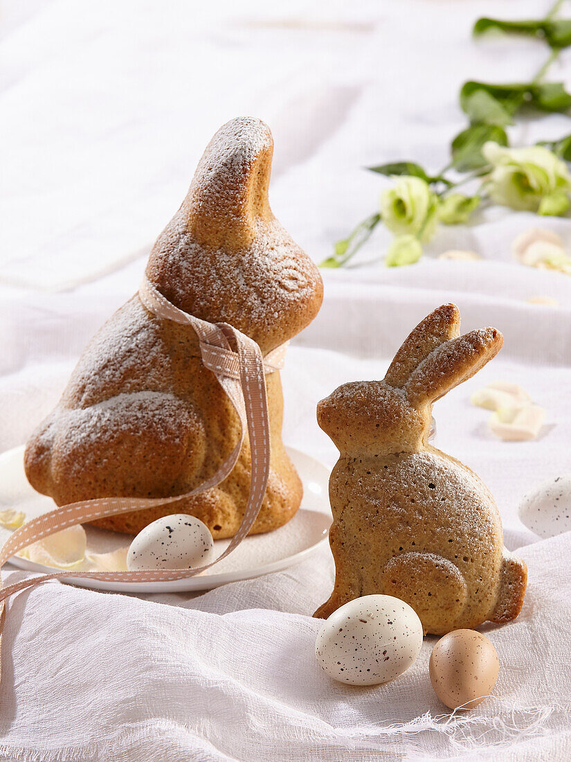 Easter bunnies made from espresso dough