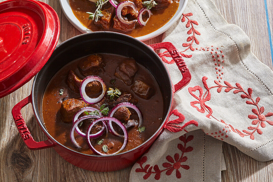 Pork beer goulash