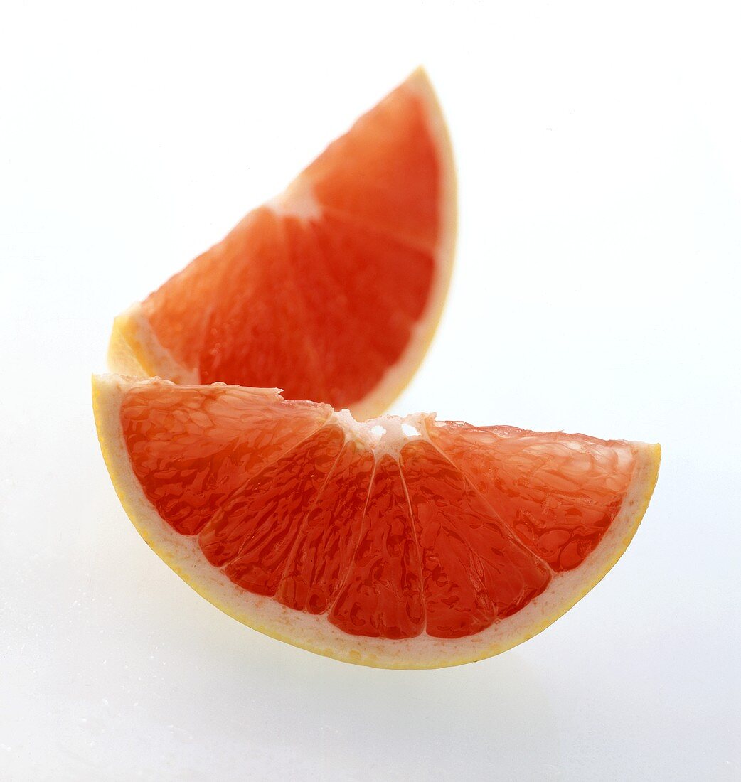 Two Red Grapefruit Wedges