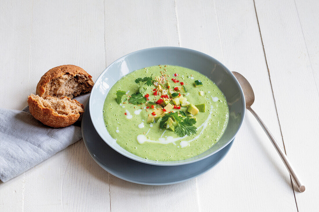 Avocado cold dish with herbs