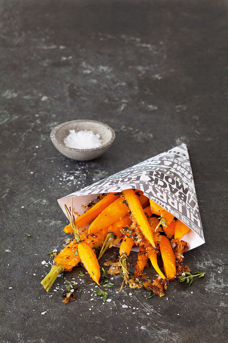 Parmesan carrots from the tray