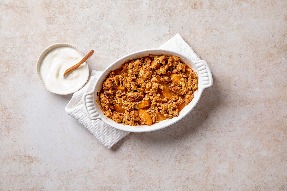 Apricot and almond crumble