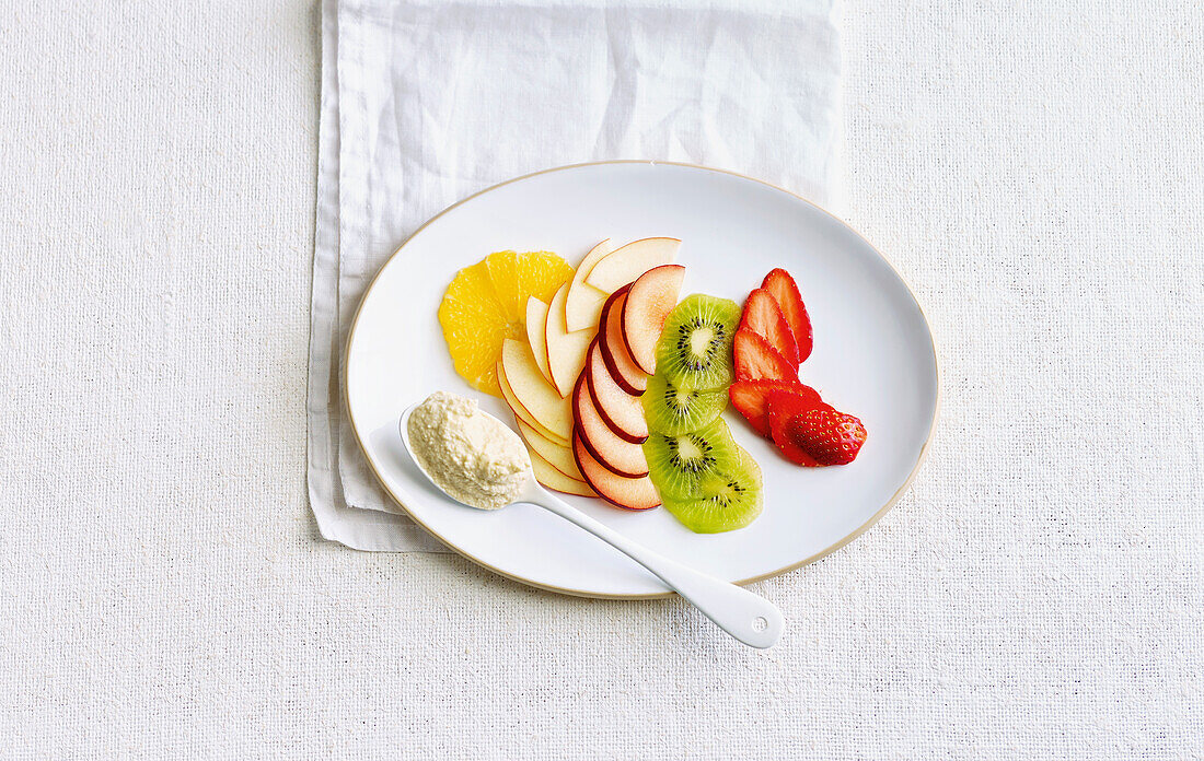 Fruit carpaccio with cashew cream