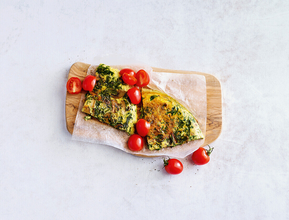 Pilz-Frittata mit Kirschtomaten