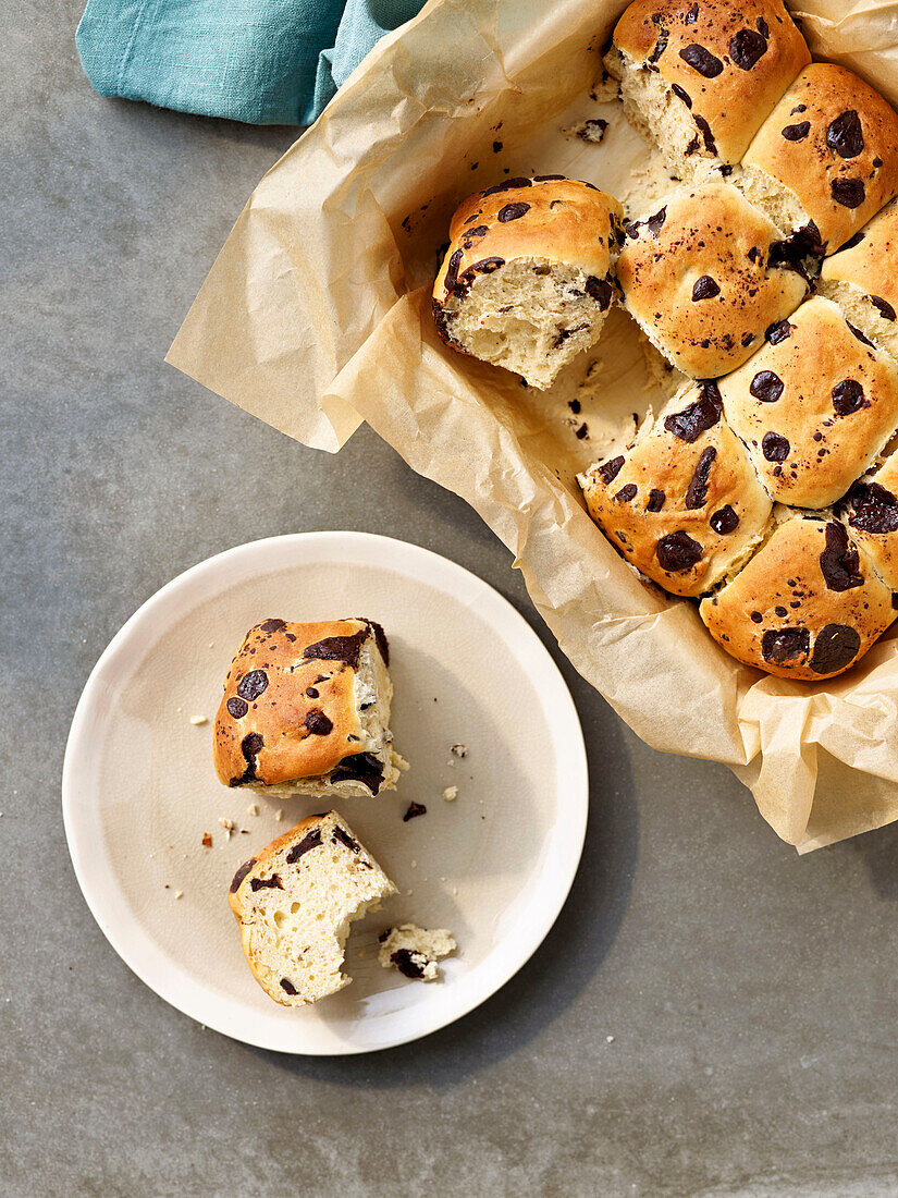 Schokobrötchen mit Schokoladenstückchen