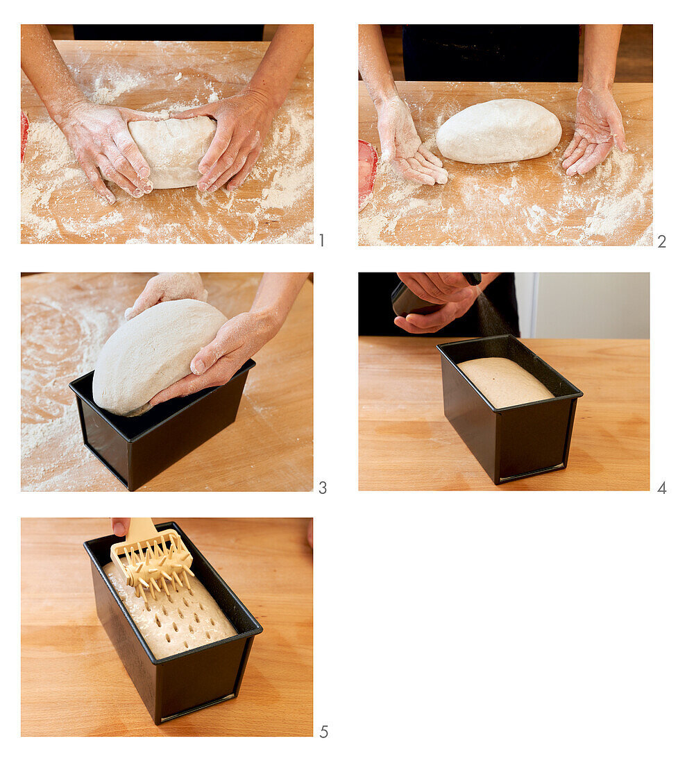 Prepare farmer's bread in the loaf tin