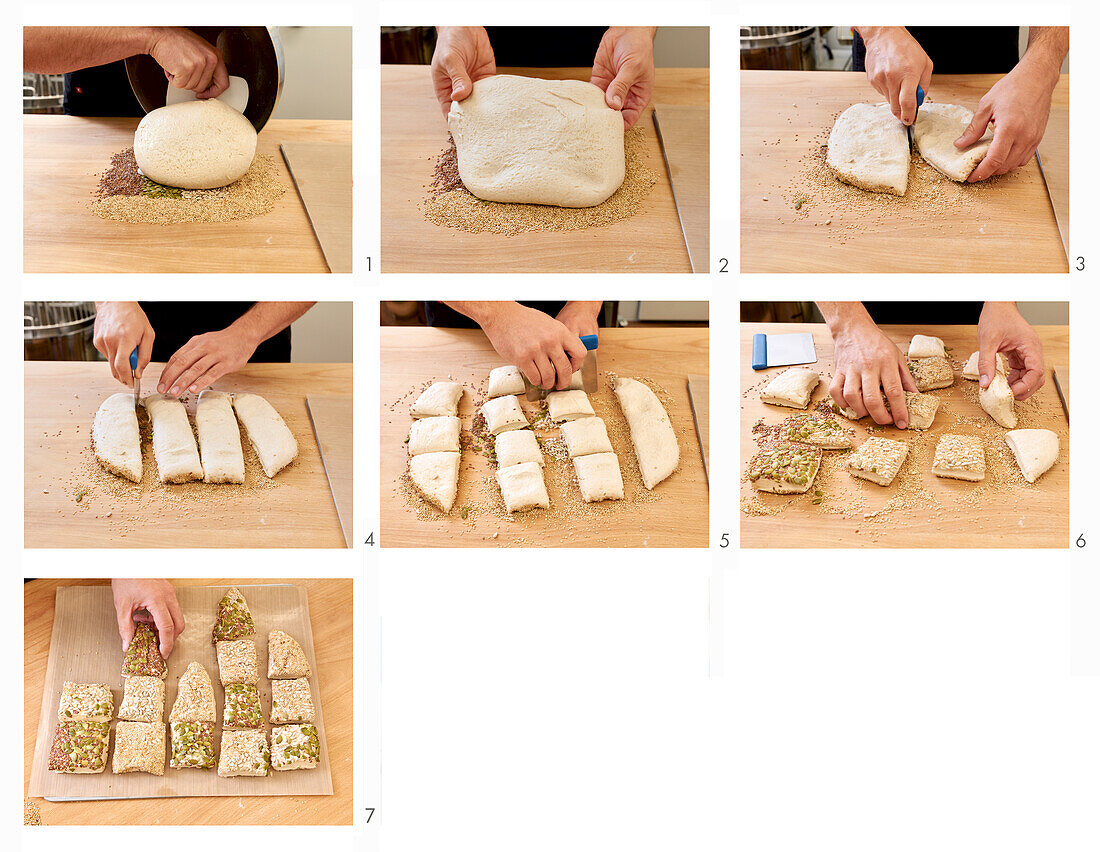 Prepare rolls with seeds and grains