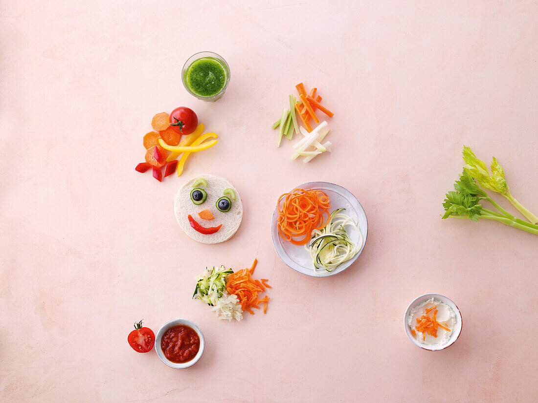 Colourful vegetable plate for children