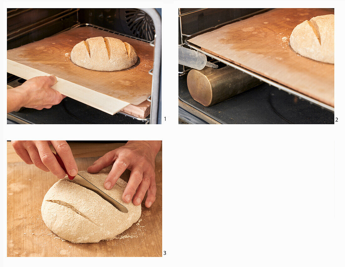 Sourdough bread: shaping, fluting and baking dough