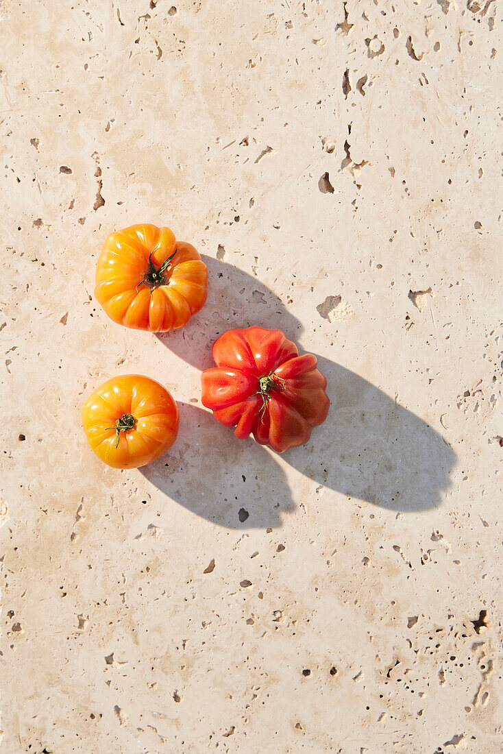 Assorted red and yellow tomatoes