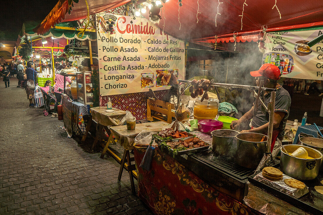 Food sale in Guatemala city for the Virgen of Guadalupe celebration Central Park