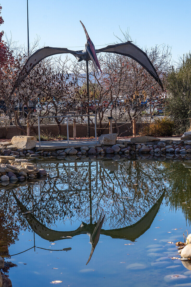 Full-size model of a pterodactyl in the Dinosaur Garden. Utah Field House of Natural History Museum. Vernal, Utah.