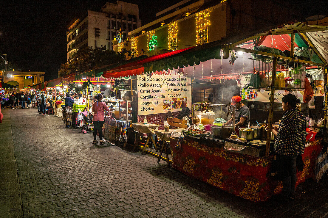 Food sale in Guatemala city for the Virgen of Guadalupe celebration Central Park