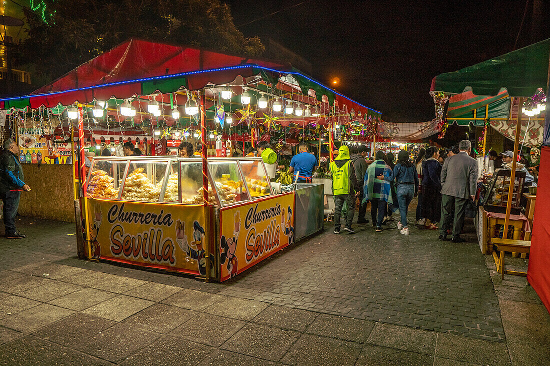 Food sale in Guatemala city for the Virgen of Guadalupe celebration Central Park