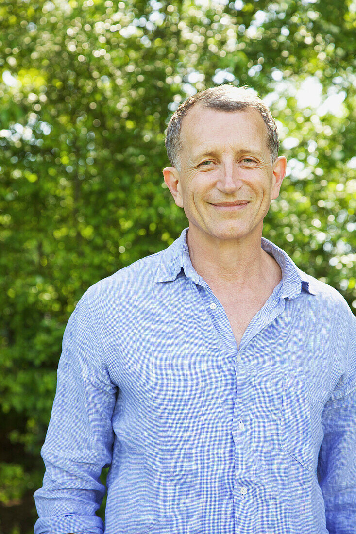 Portrait of Mature Man Outdoors Smiling