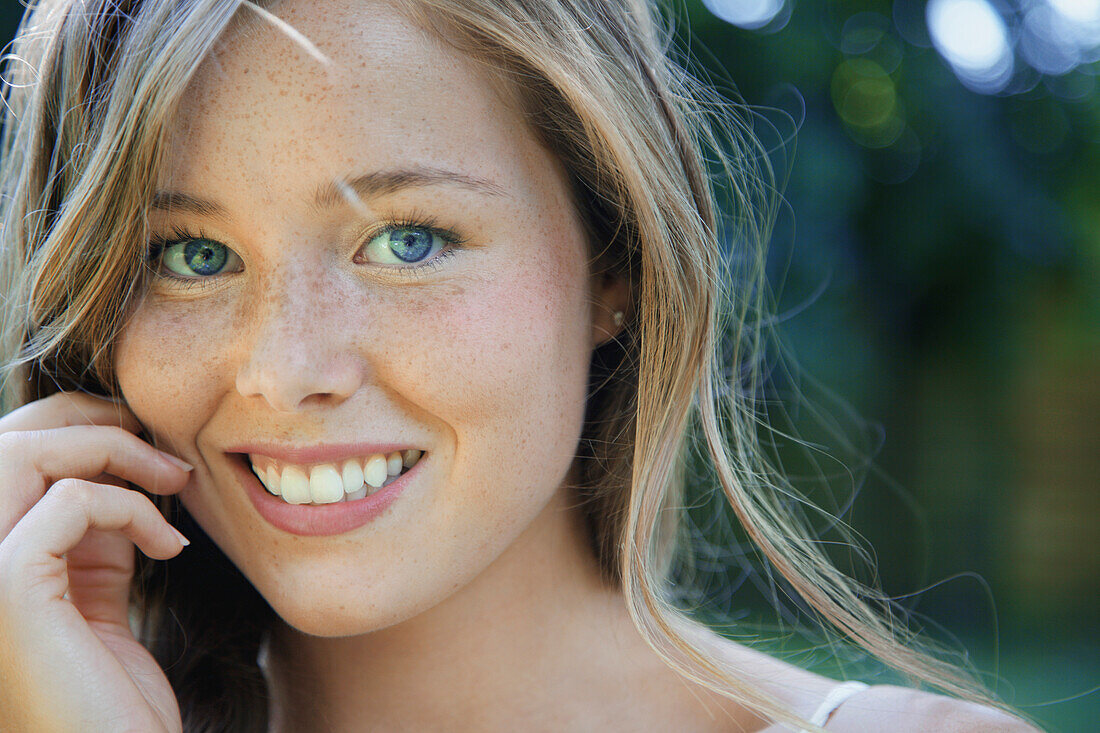 Close up Portrait of Young Woman Outdoors