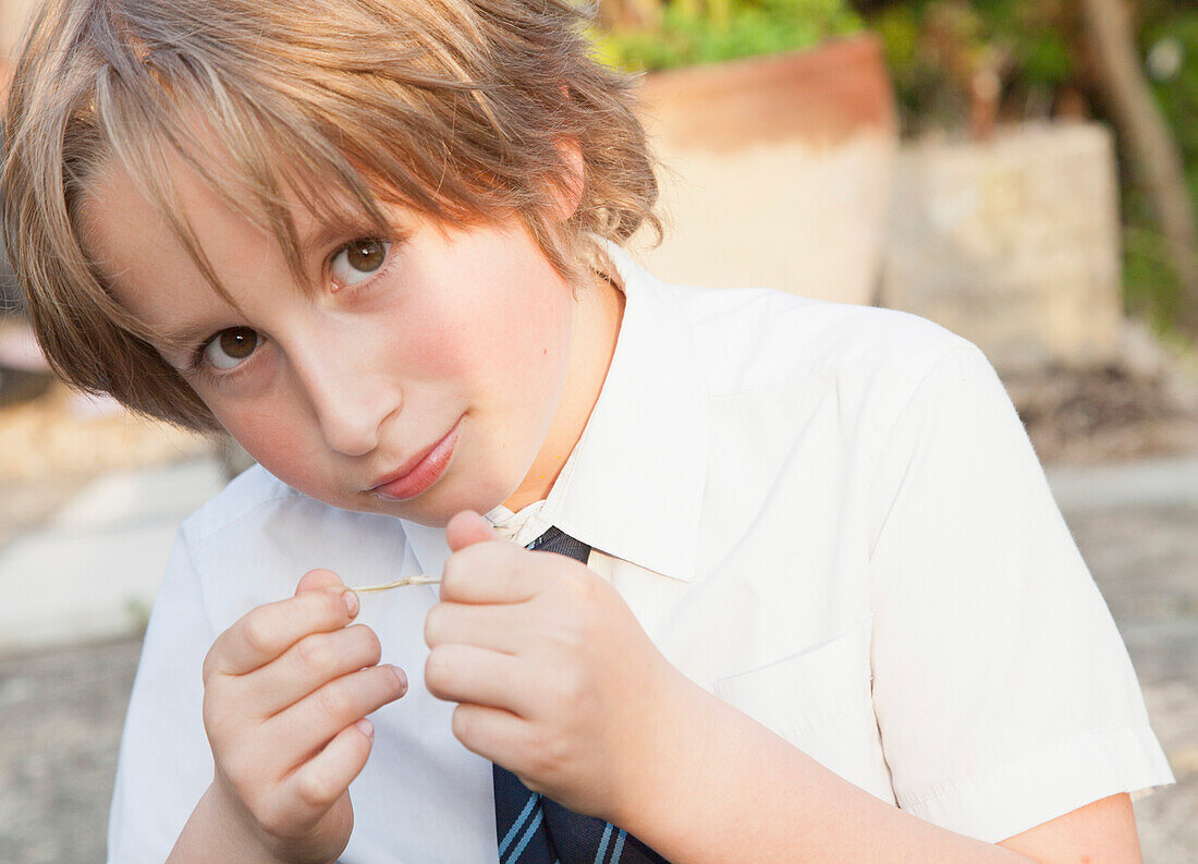 Close up Portrait of Young Boy