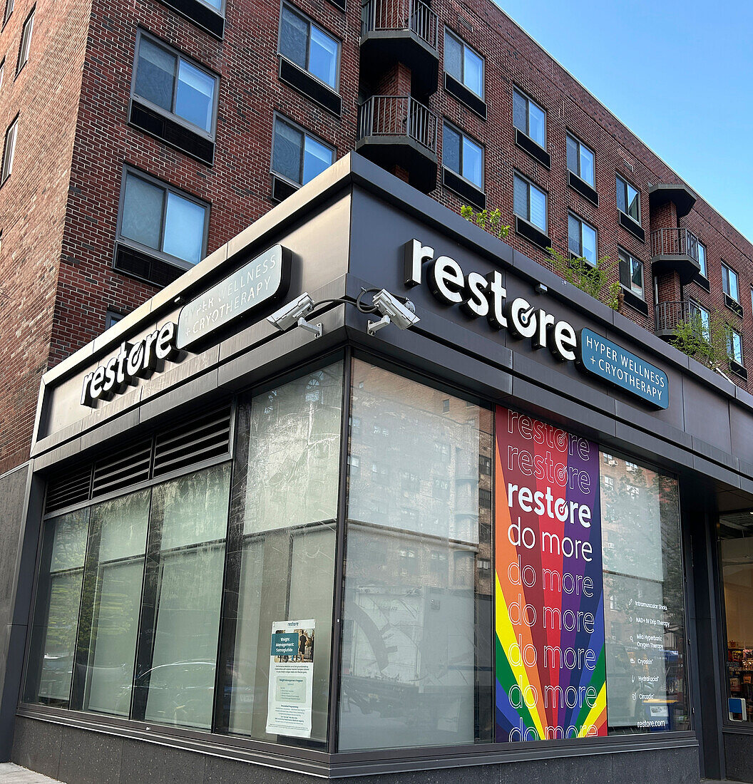 Restore Hyper Wellness and Cryotherapy, exterior view, New York City, New York, USA