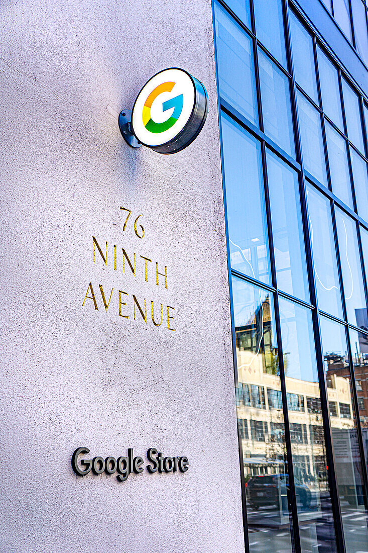 Google-Geschäft, 76 Ninth Avenue, New York City, New York, USA