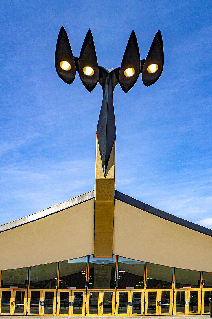 Ingalls Rink, architectural detail, exterior view, Yale University, New Haven, Connecticut, USA