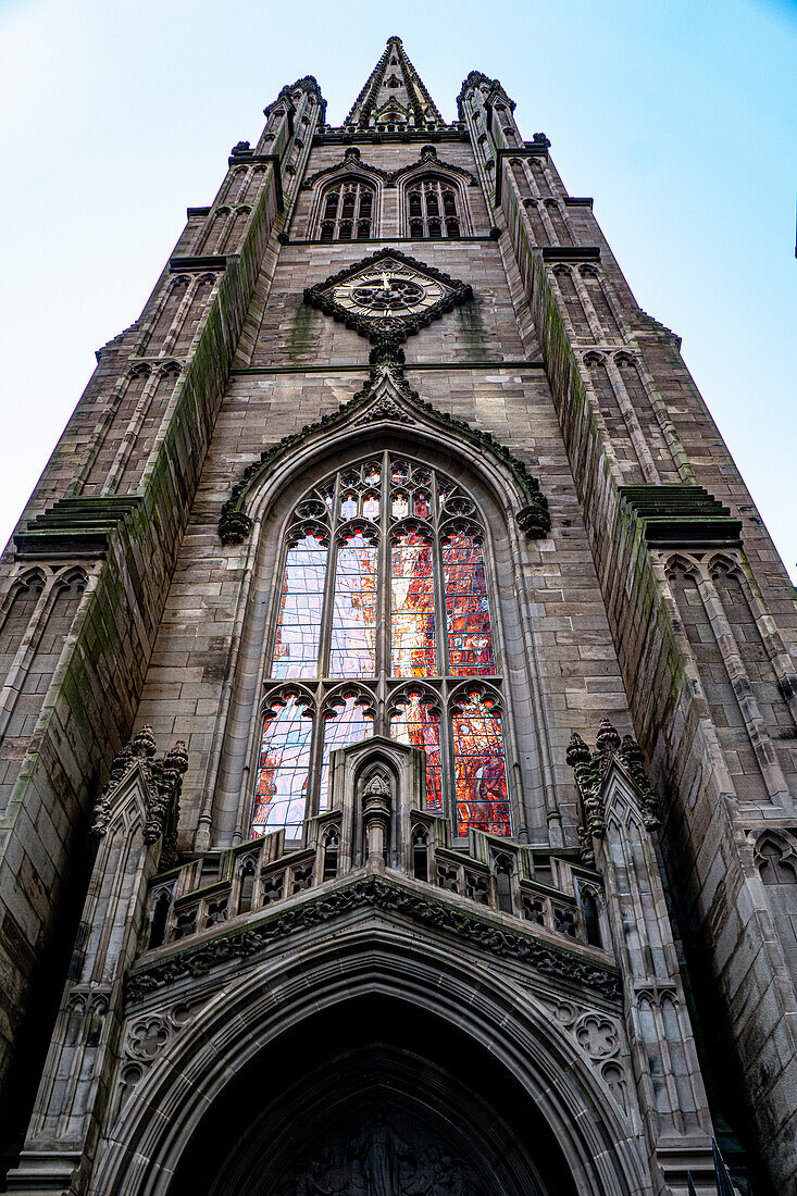 Trinity Church, low angle view, New York City, New York, USA