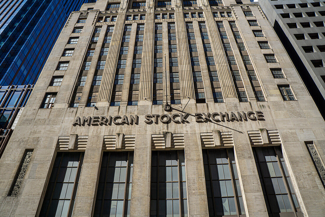 American Stock Exchange Building, Außenansicht, Financial District, New York City, New York, USA