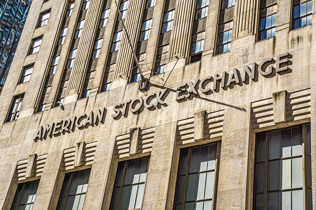 American Stock Exchange Building, Außenansicht, Financial District, New York City, New York, USA