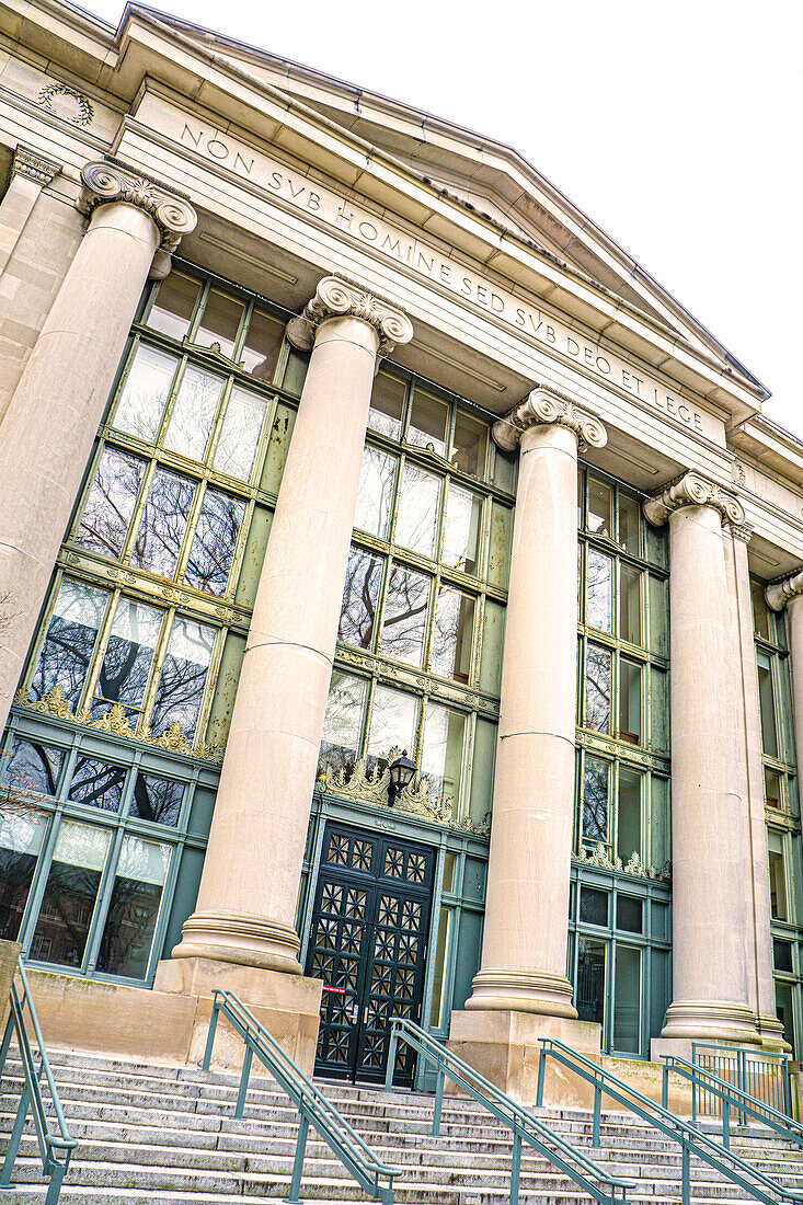 Bibliothek der juristischen Fakultät, Außenansicht, Harvard-Universität, Cambridge, Massachusetts, USA