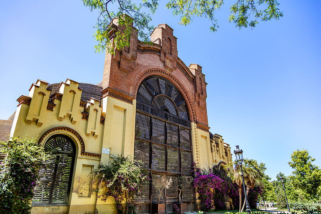 BARCELONA,SPAIN - JUNE 2,2019: view of the Umbraculum of the Ciutadella Park.