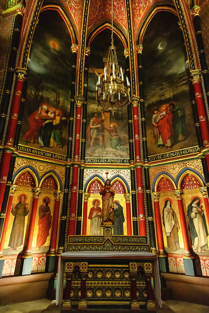 Bayonne,France - September 06,2019 - Interior of Bayonne cathedral (Sainte-Marie cathedral).