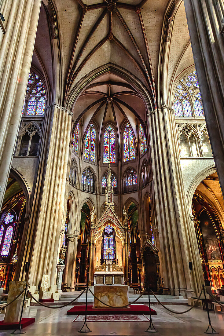 Bayonne,France - September 06,2019 - Interior of Bayonne cathedral (Sainte-Marie cathedral).