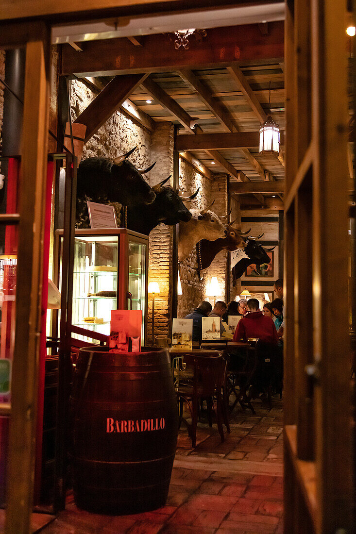 Typical restaurant of Seville,Andalusia,Spain