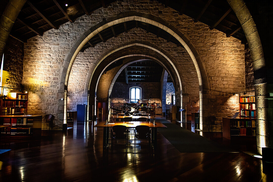 Barcelona,Spain - June 1,2019. Interior of the National Library of Catalonia,Barcelona