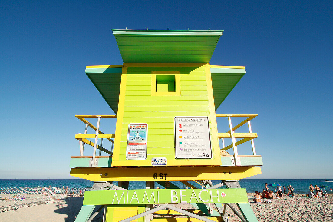 USA. Florida. Miami. Miami Beach. South Beach. The beach. Help station.