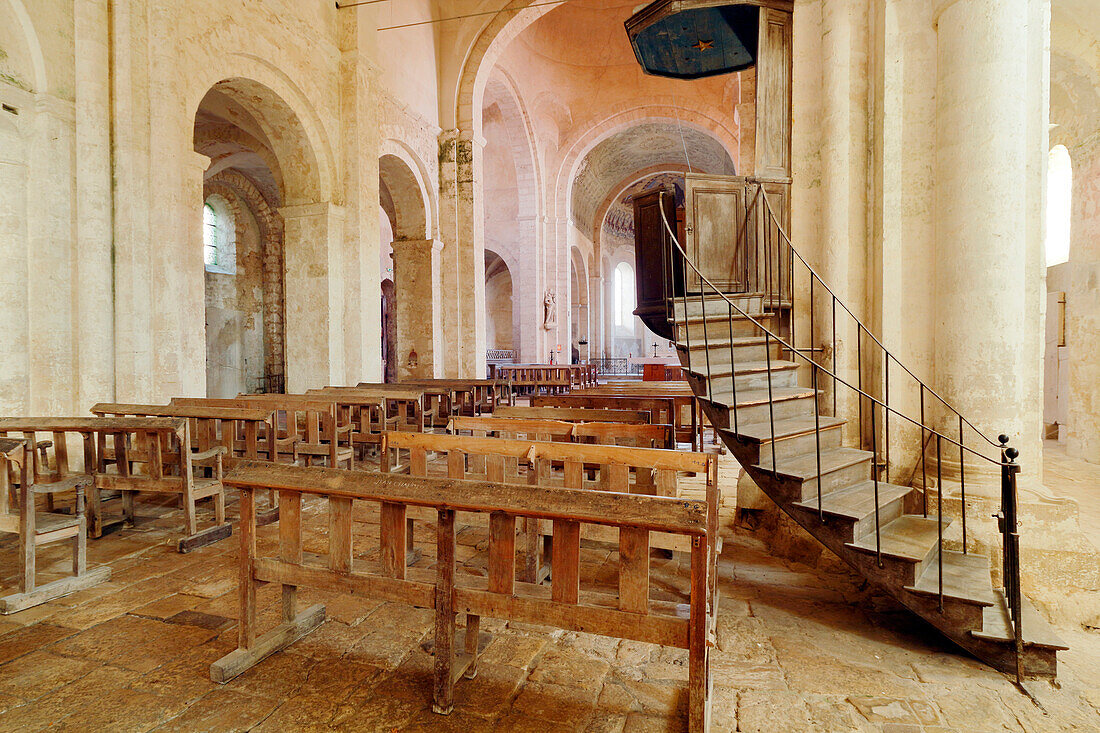 Seine et Marne. Saint Loup de Naud. Church Saint Loup,masterpiece of Romanesque art.